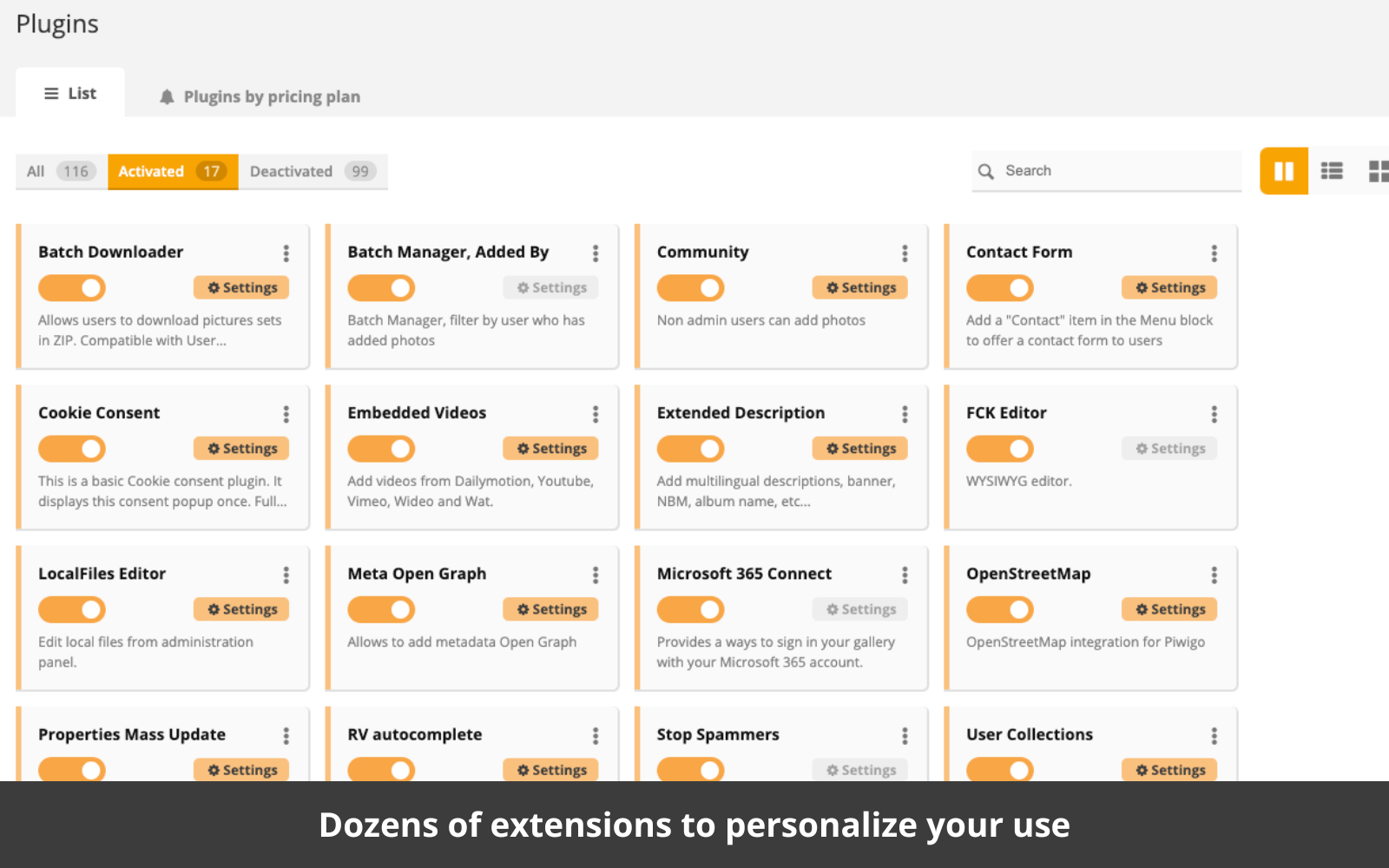 Piwigo Software - +100 plugins to customize your use
