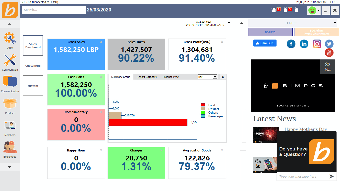 BIM Back Office interface and dashboard