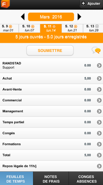 Fitnet Manager screenshot: Fitnet Manager timesheets