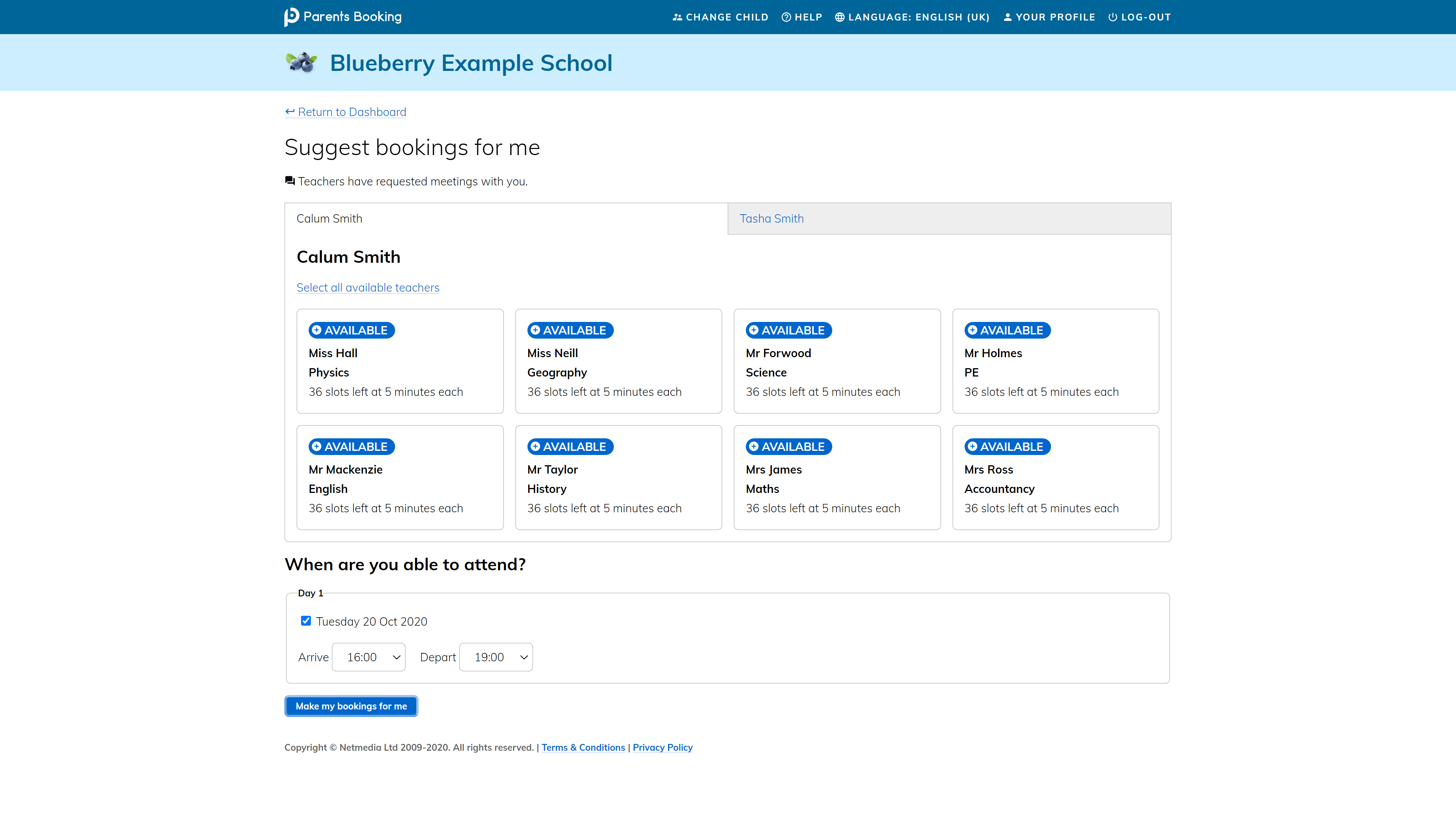 Parents Booking Logiciel - 2