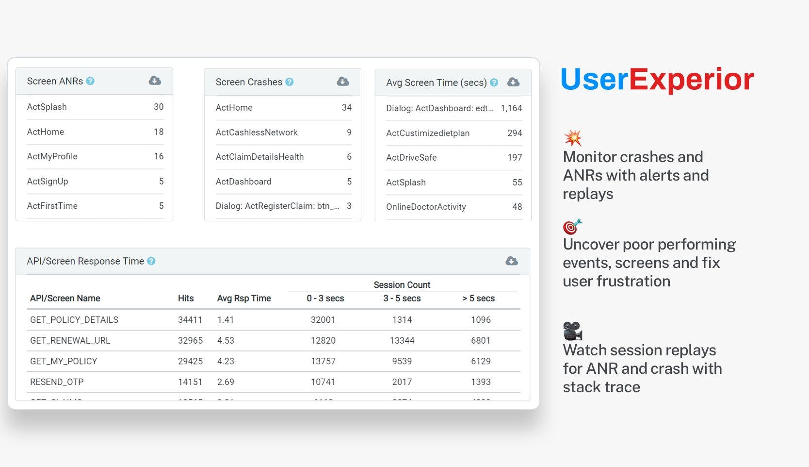 UserExperior  screenshot: UserExperior dashboard