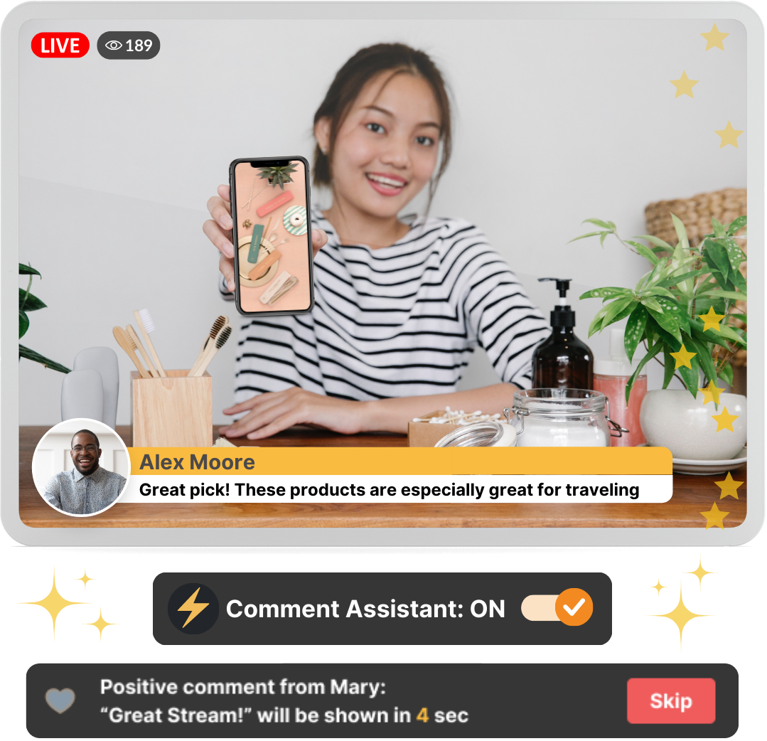 Automatically show positive comments and questions on-screen with AI Comment Assistant