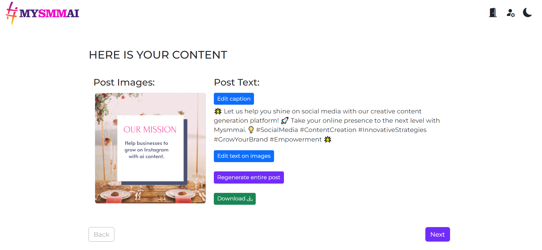 AI for Instagram generates stunning posts with texts & visuals to help you get maximum from Instagram with minimum time investment and no prior experience.