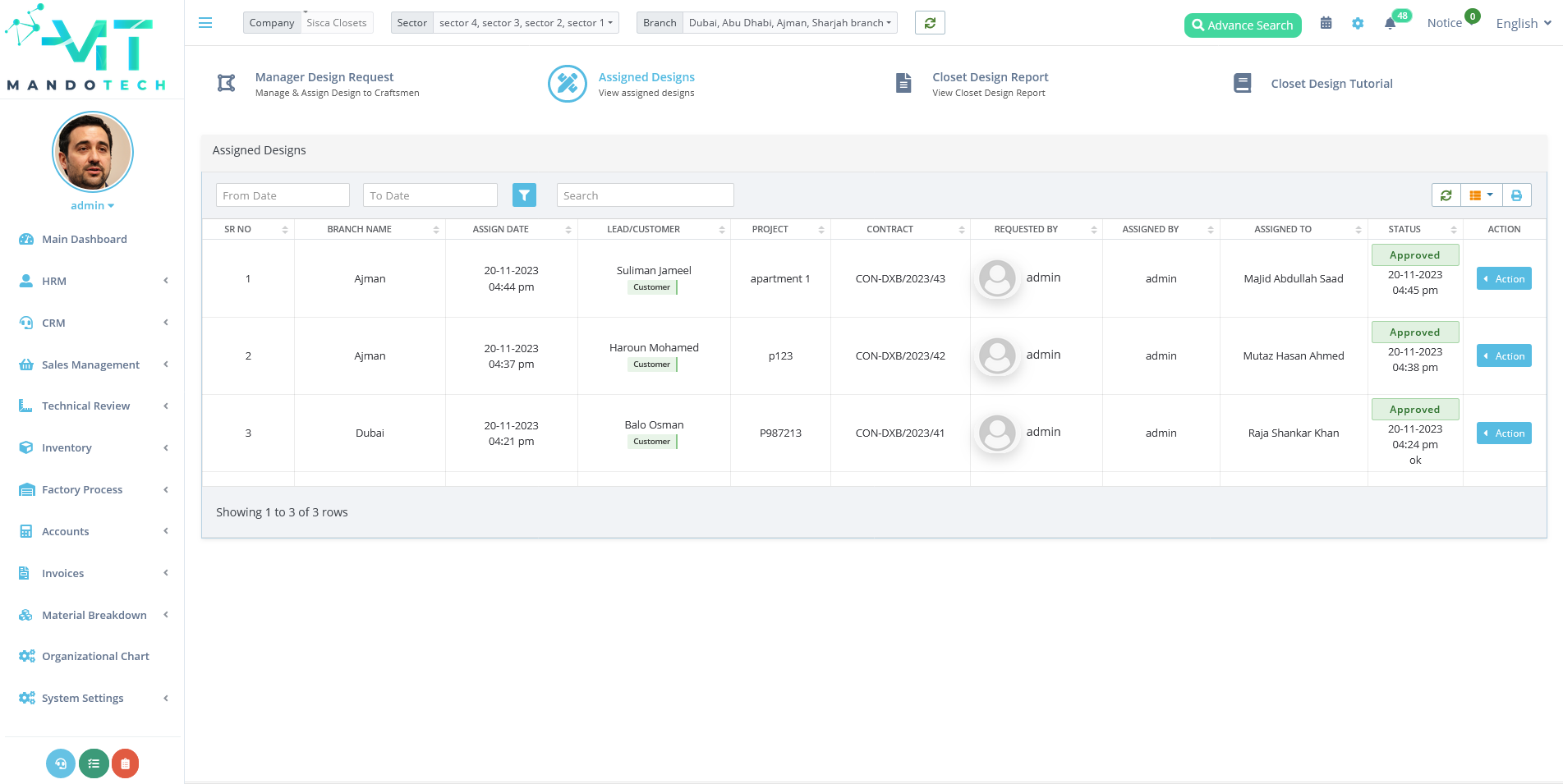 SISCA Closets Software - SISCA Closets Assigned Design