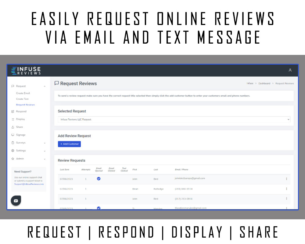 Easily Request Online Reviews