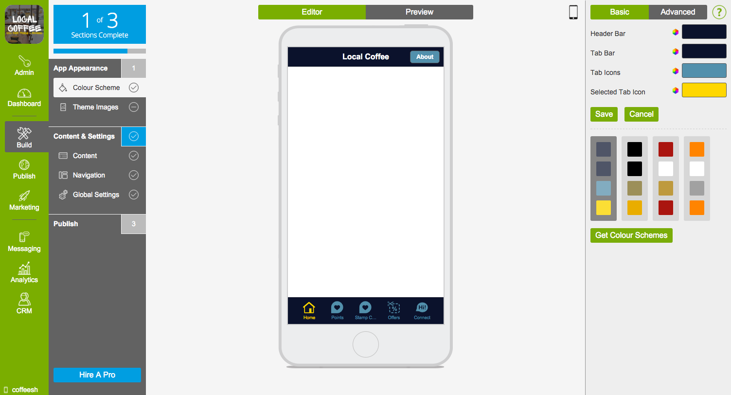 AppInstitute Software - Edit your colour scheme