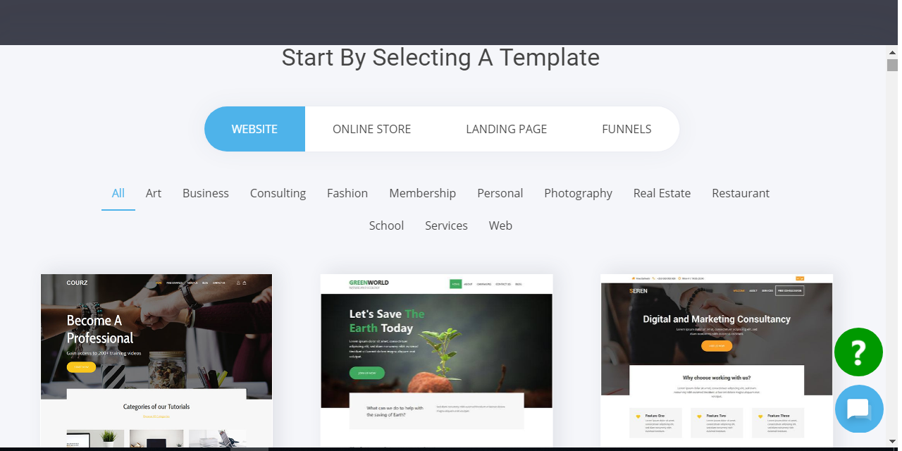 Optiin screenshot: Optiin customizable theme templates