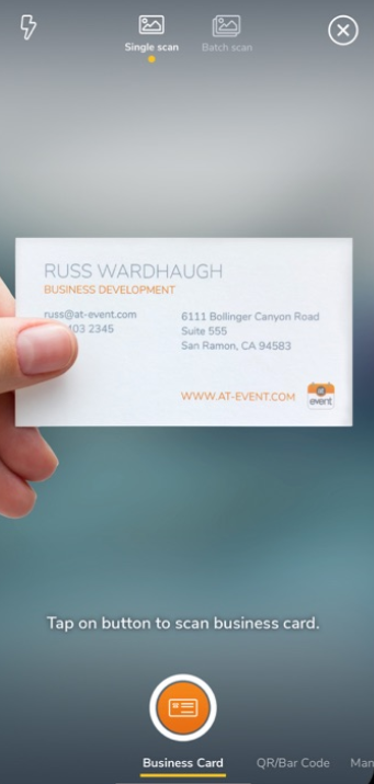 atEvent scan business cards