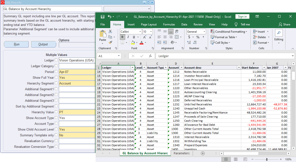 Oracle EBS data delivered directly in Excel