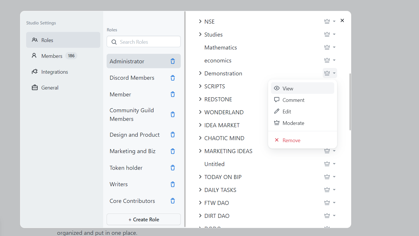 Deep integration with discord and role-based access management
