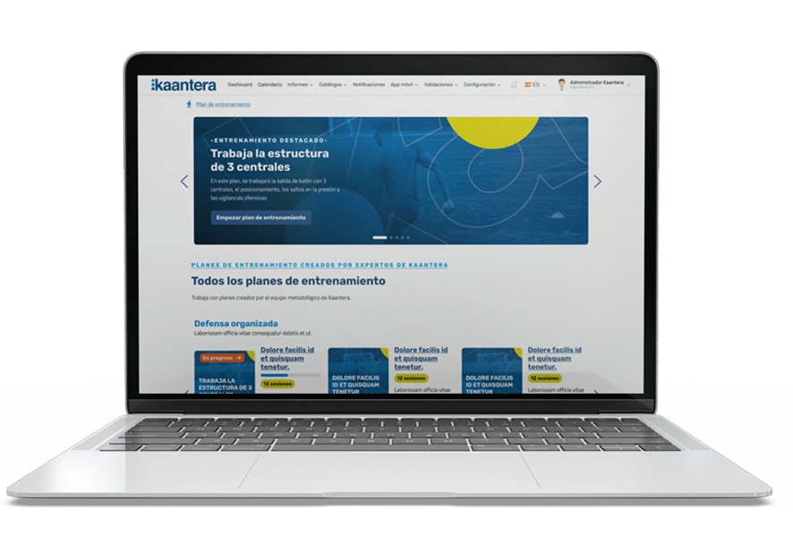 Kaantera screenshot: Personalized training plans: Plan the sessions, control attendance, and monitor and analyze the skills worked on.​