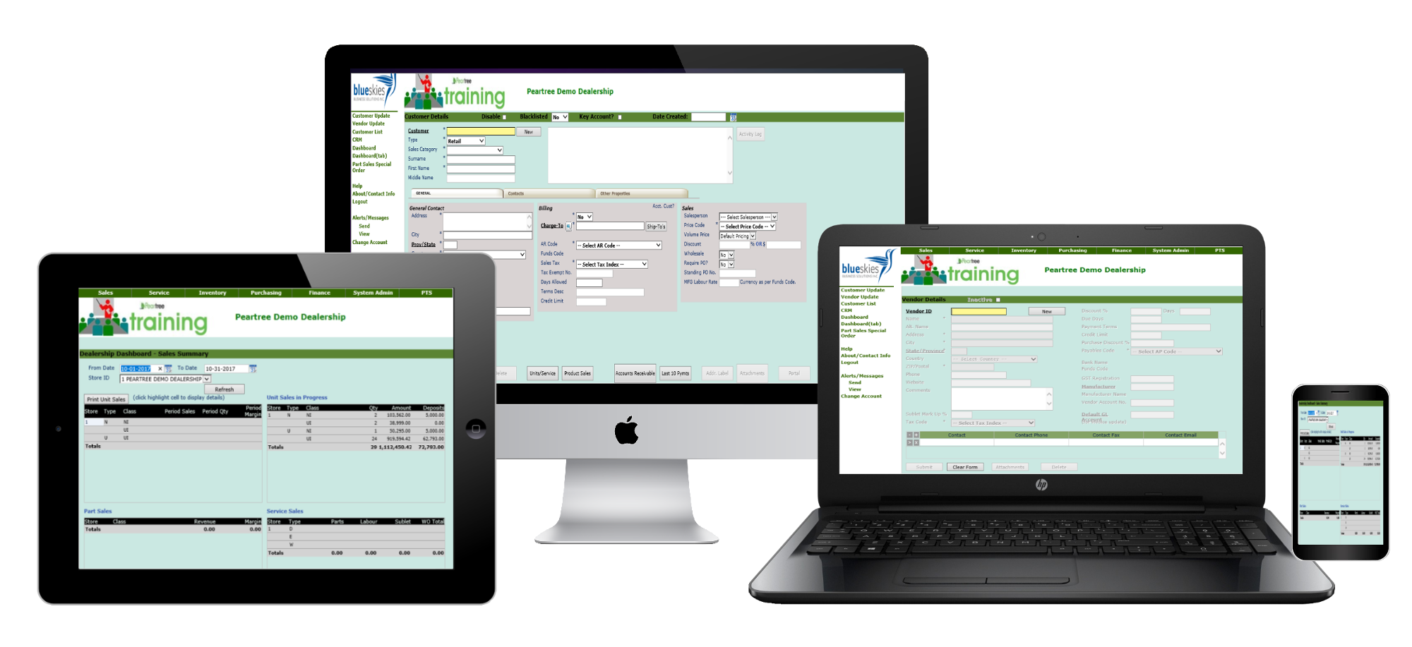 Peartree Dealership Management System screenshot: Peartree Dealership Management System overview
