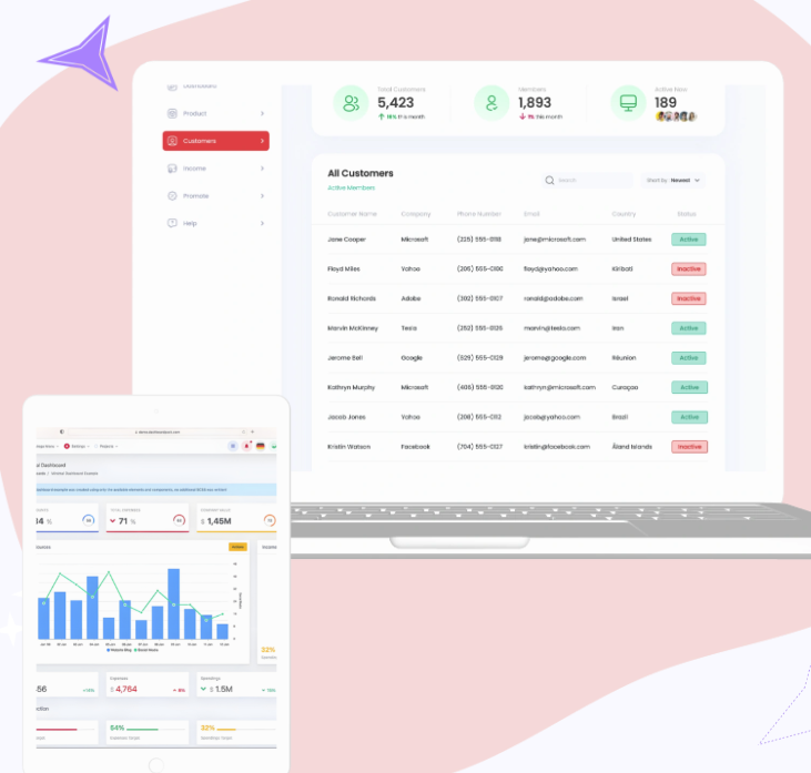 Tulip screenshot: Tulip all customers