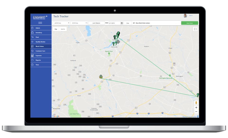 EnSight+ screenshot: EnSight+ allows users to dispatch work orders