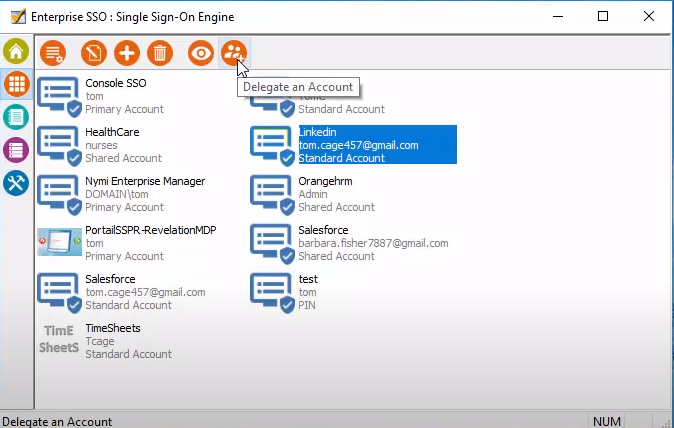 Evidian screenshot: Evidian single sign-on