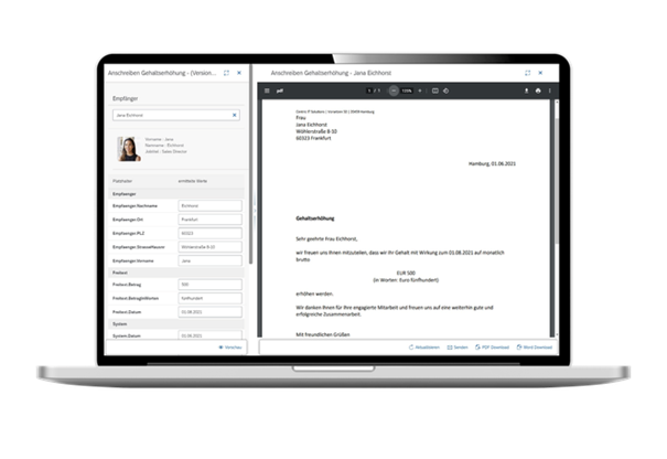 Centric Document Builder screenshot: Centric Document Builder document creation