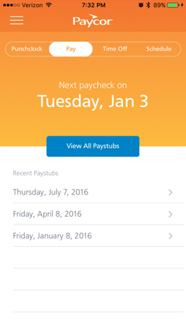Paystubs can also be viewed on employees' devices