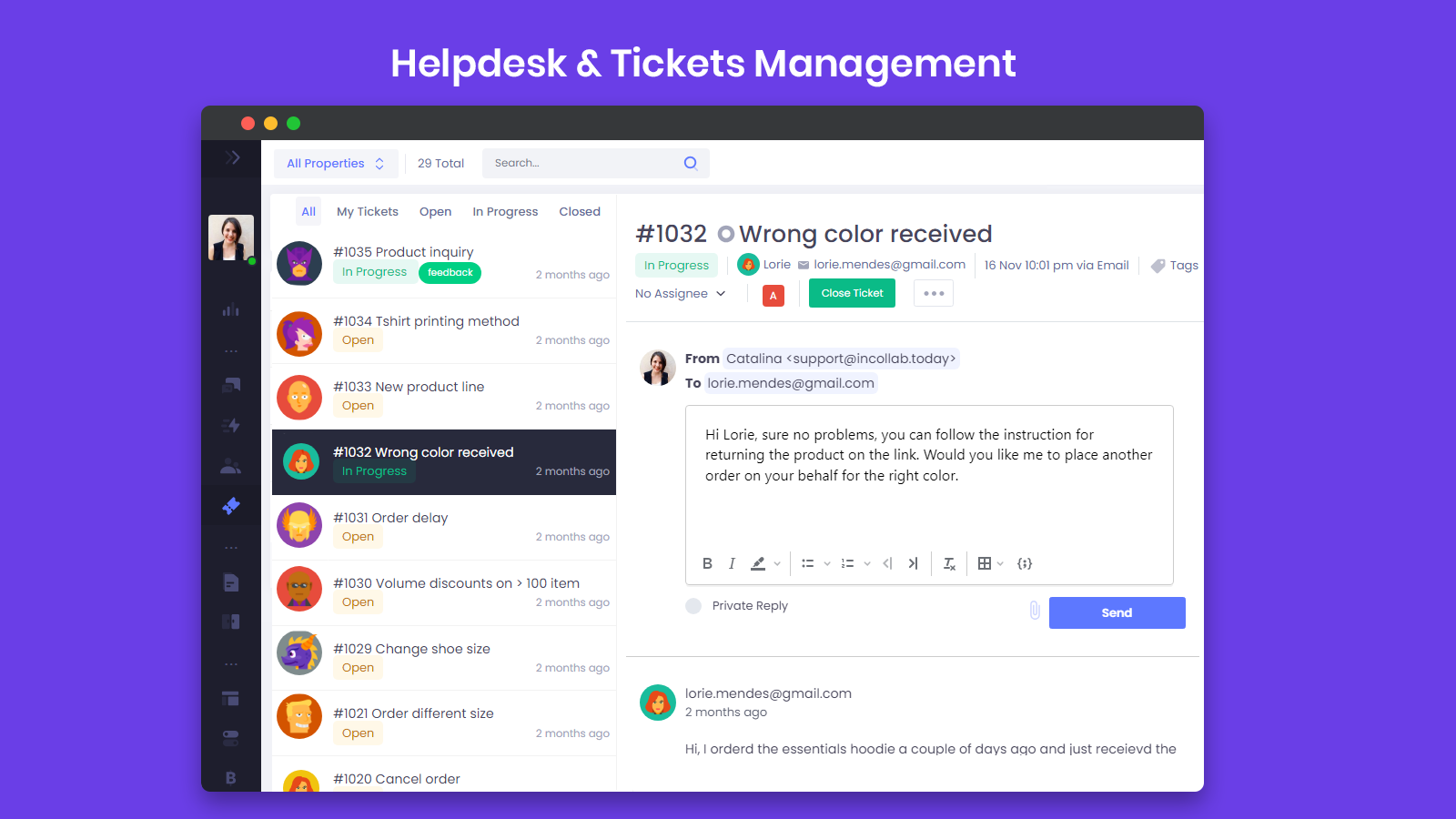 Helpdesk & Tickets Management