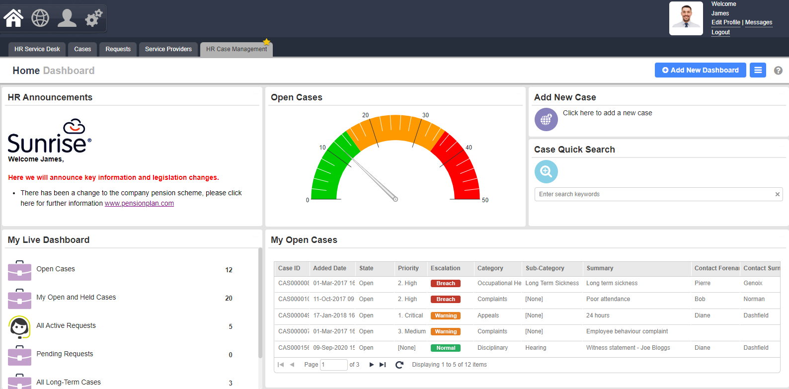 Sunrise HRCM screenshot
