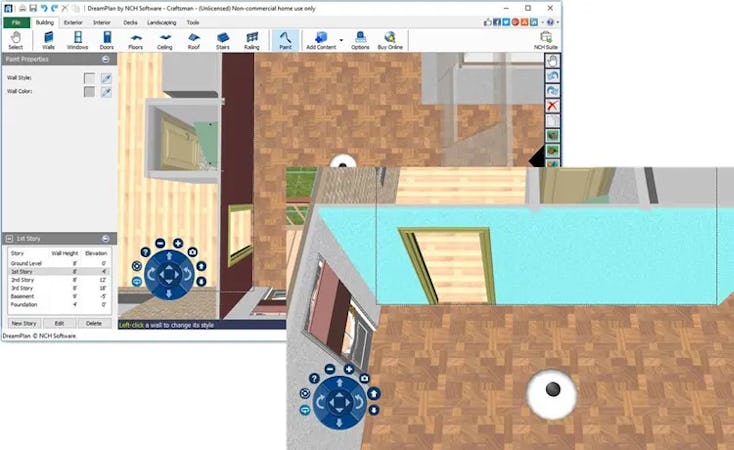 DreamPlan Home Design Software screenshot: DreamPlan Home Design Software build and paint your house