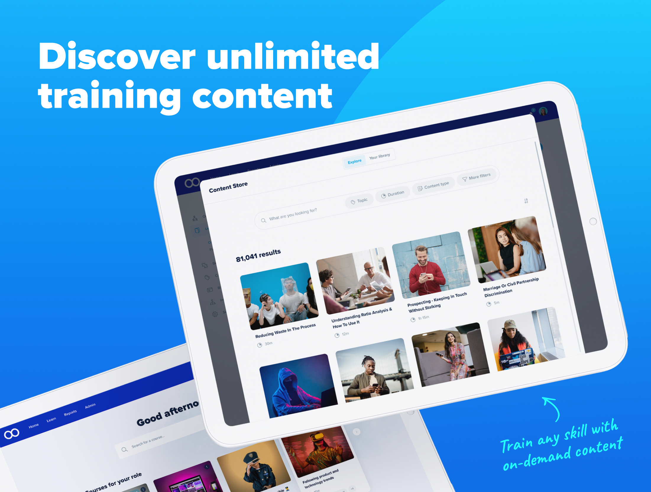 Explore training in the eloomi Content Store