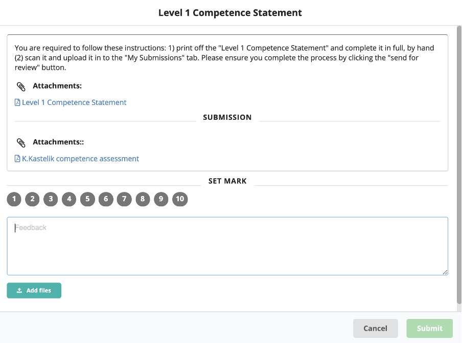 My Learning Hub Software - Assignments