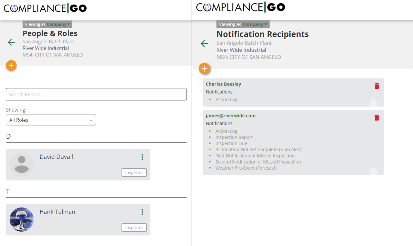 ComplianceGO role-based permissions