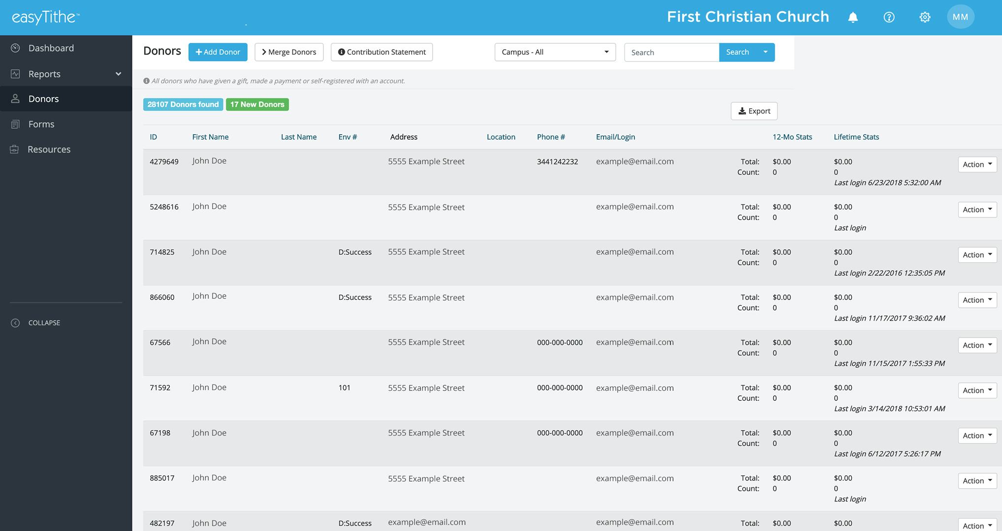 easyTithe Software - 2