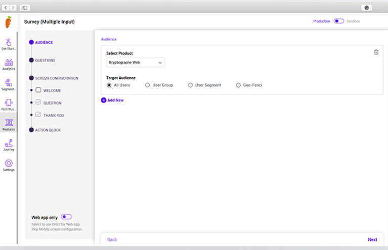 SmartKarrot creating survey
