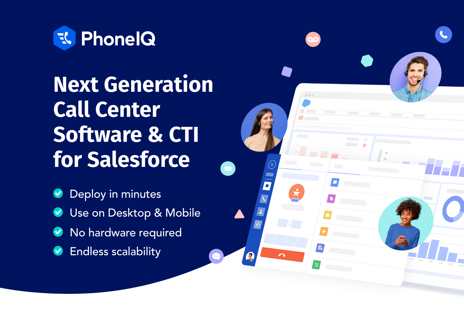 PhoneIQ screenshot: Next Generation Call Center Software & CTI for Salesforce