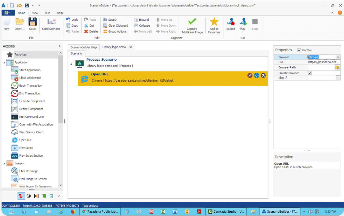 Automai Robotic Process Automation screenshot: Automai Robotic Process Automation scenario