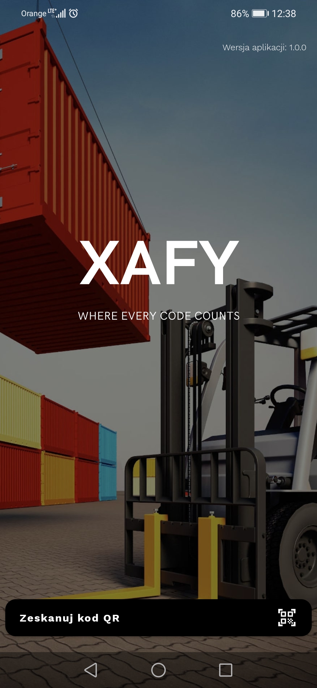 Xafy Safety App screenshot: Xafy Safety App home screen