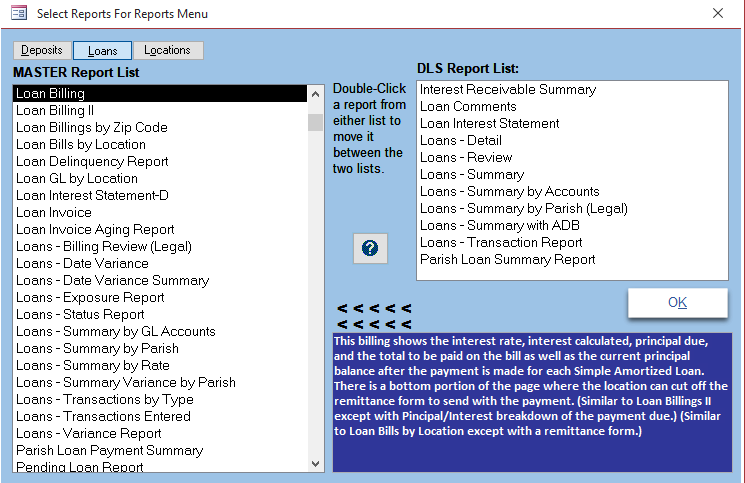 100s of reports to choose from to build your own reporting menu.