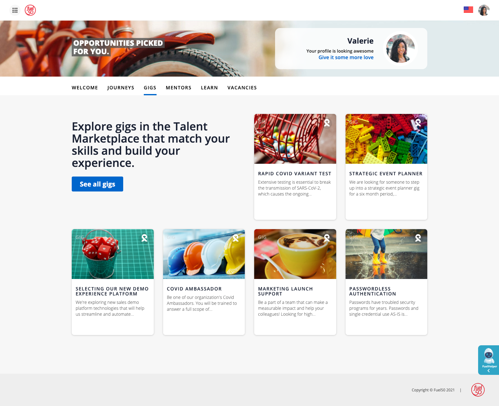 Fuel50 screenshot: Explore Gigs