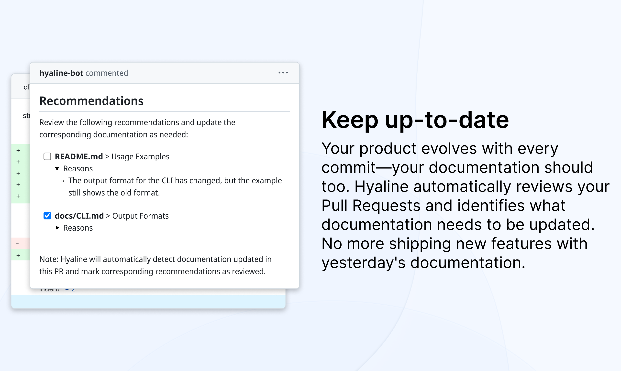 Hyaline screenshot: Hyaline recommendations