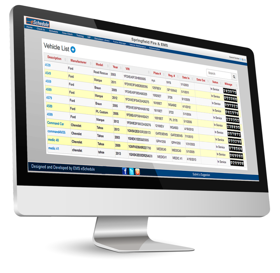 eSchedule Software - Add fleets and set reminders for preventative maintenance