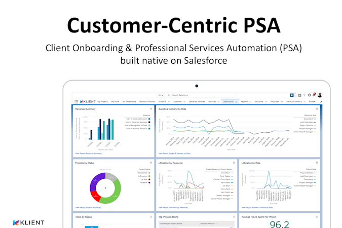 Klient PSA screenshot: Klient PSA - 100% Native on Salesforce - Customer-Centric Approach