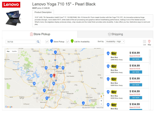 Brandleap screenshot: Customers can find their local dealer