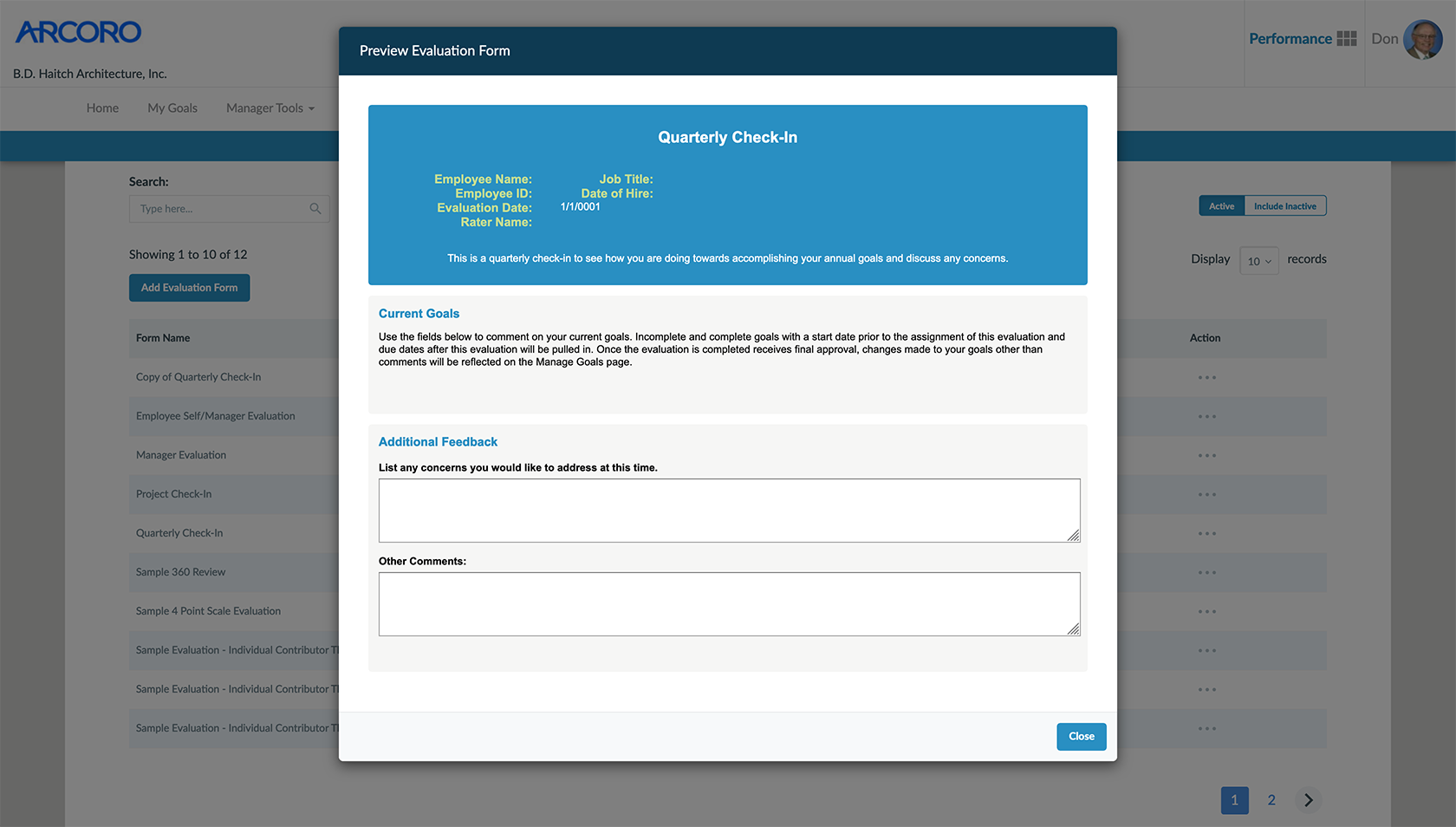 Arcoro Software - Arcoro configure evaluation timeframes for succession planning