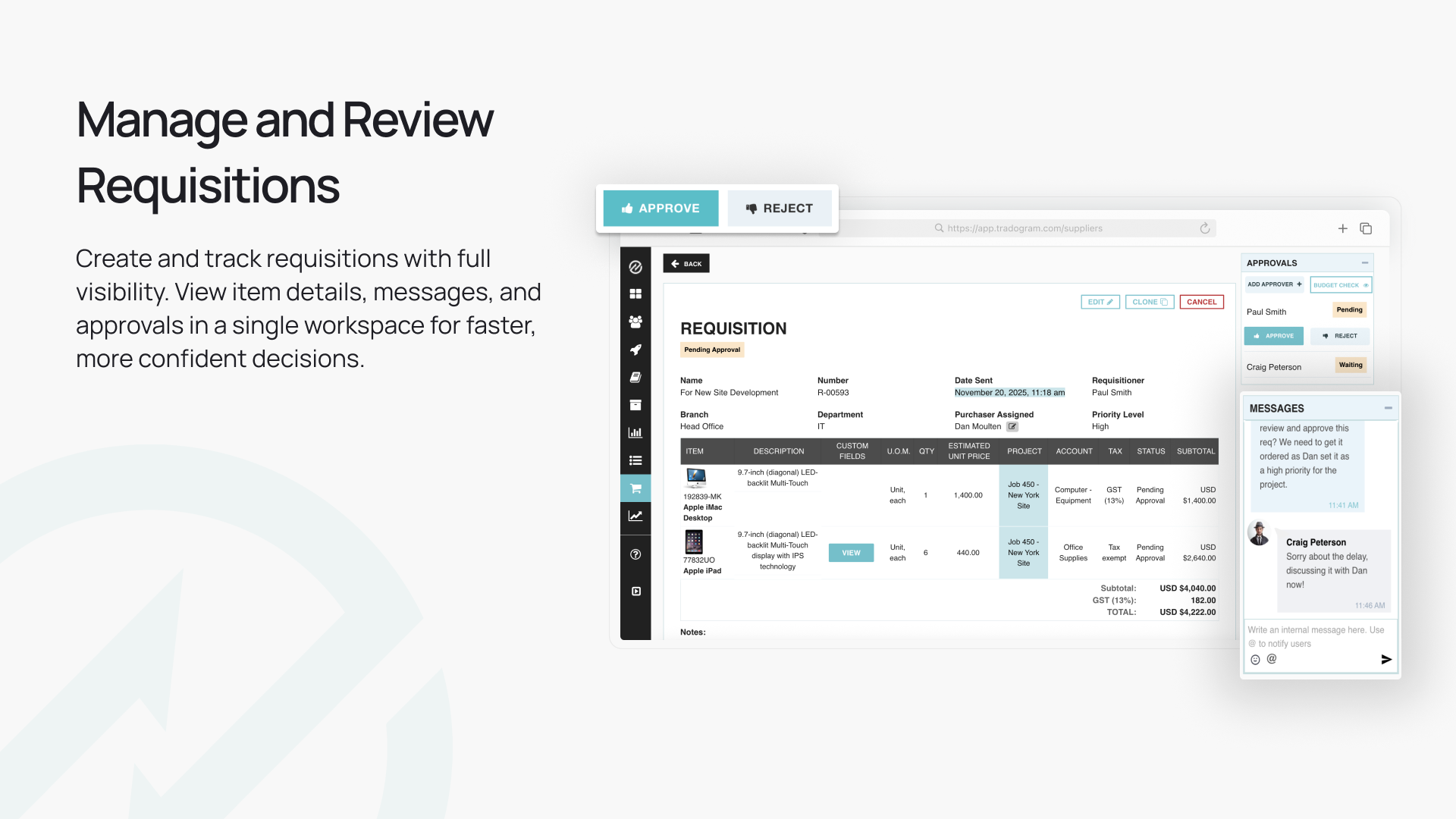 Tradogram Software - Requisitions