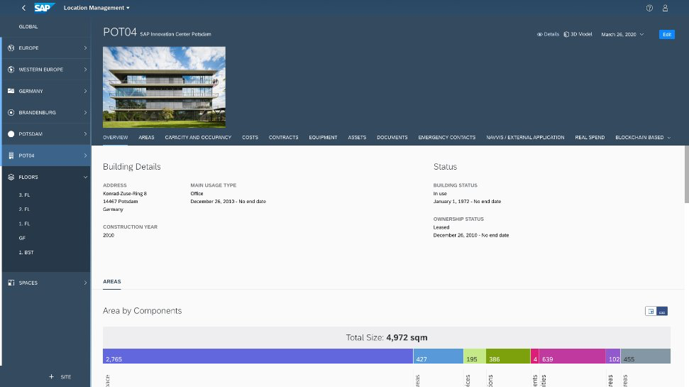 SAP Cloud for Real Estate Software - SAP Cloud for Real Estate building area management