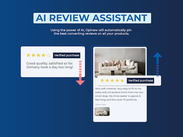 Opinew screenshot: AI Review Assistant