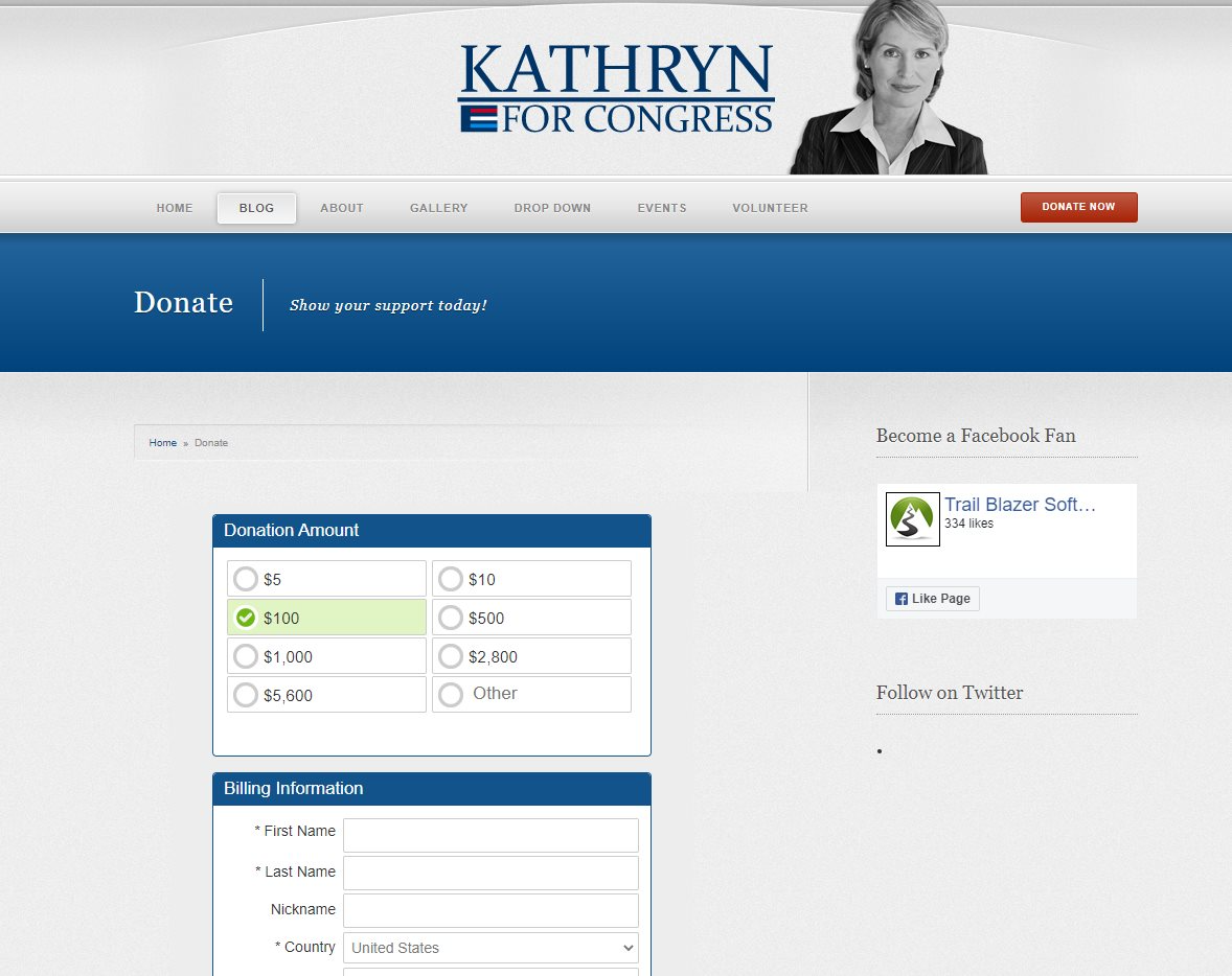 Integrated donation forms. Automatically process money to your bank and collect the required information into your database.
