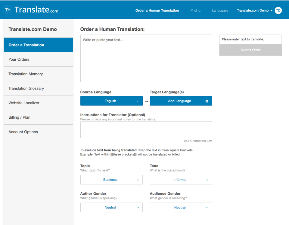 Translate screenshot