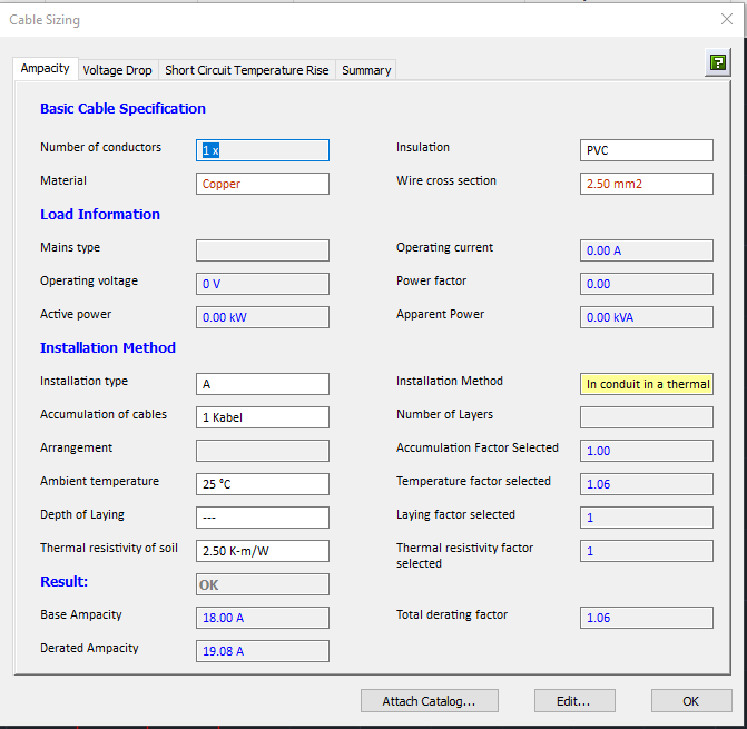 Cadison E&I Designer Software - Engineering Calculations in E&I Electrical Designer