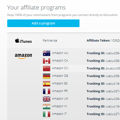 Geniuslink Software - Geniuslink affiliate programs