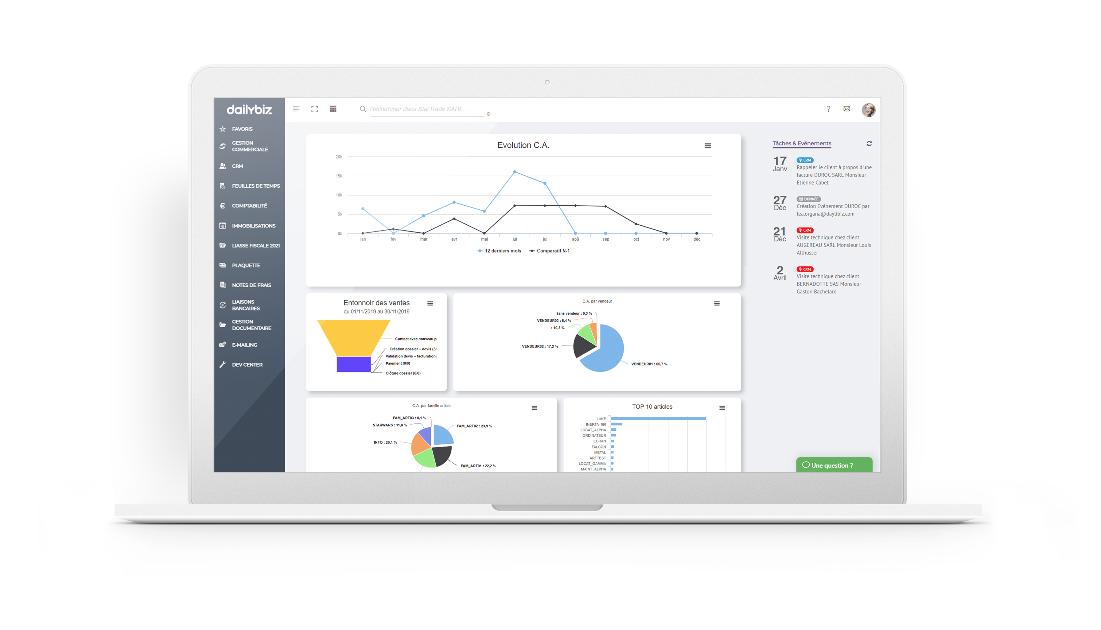 Dailybiz screenshot: Dailybiz platform