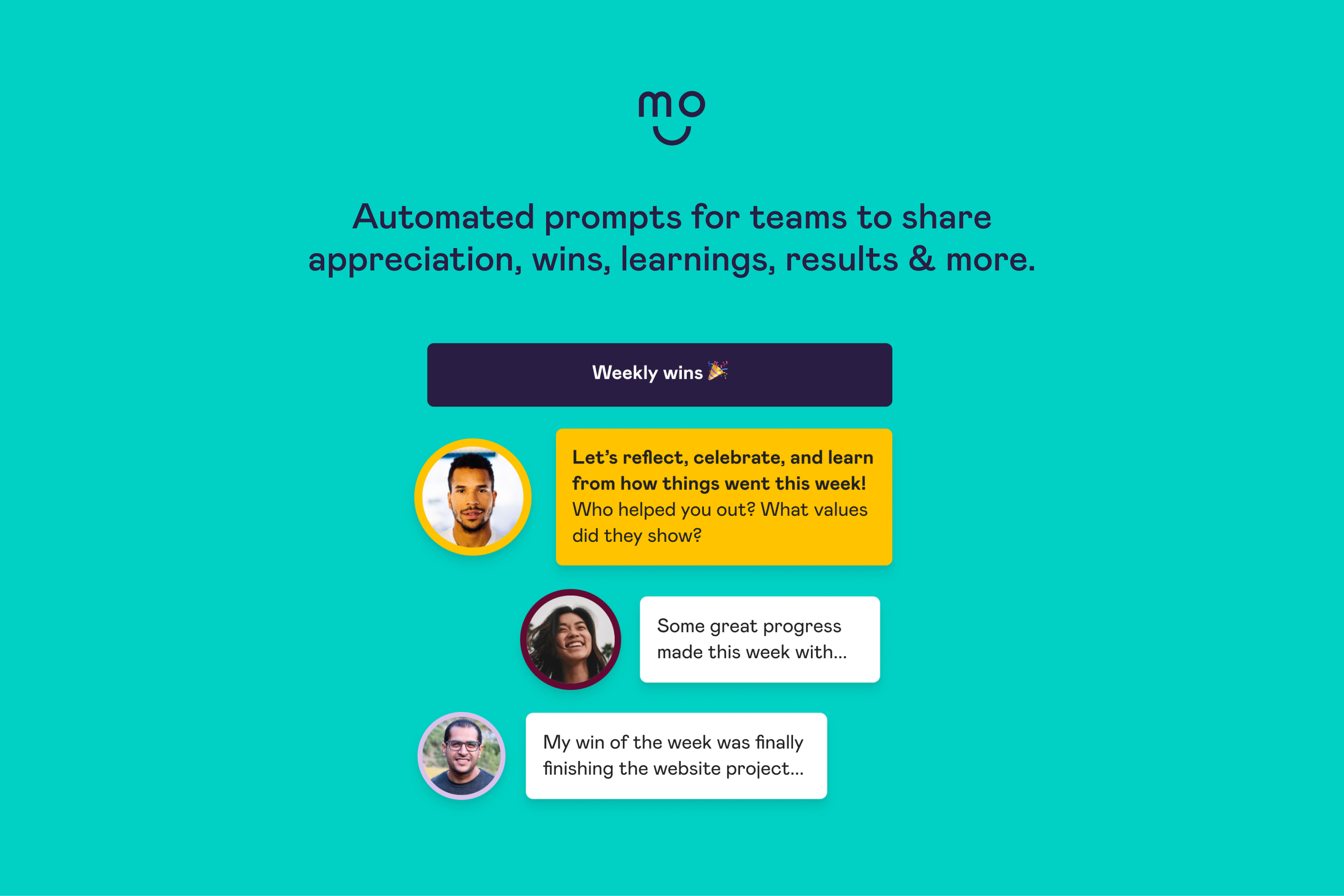 Boosts: prompt teams to share posts on topics like top priorities or weekly wins
