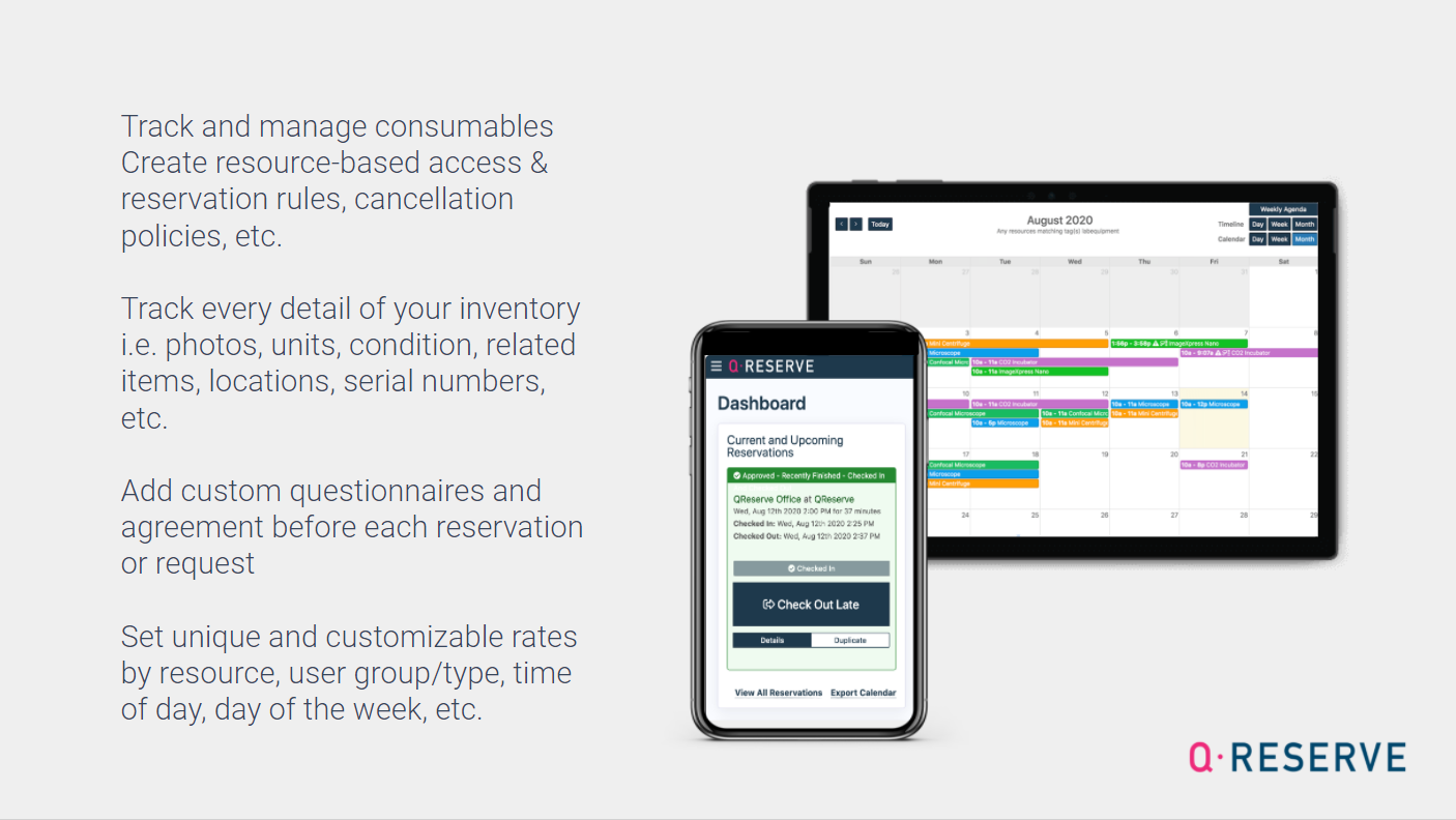 Track your resources & set customizable user permissions & access requirements