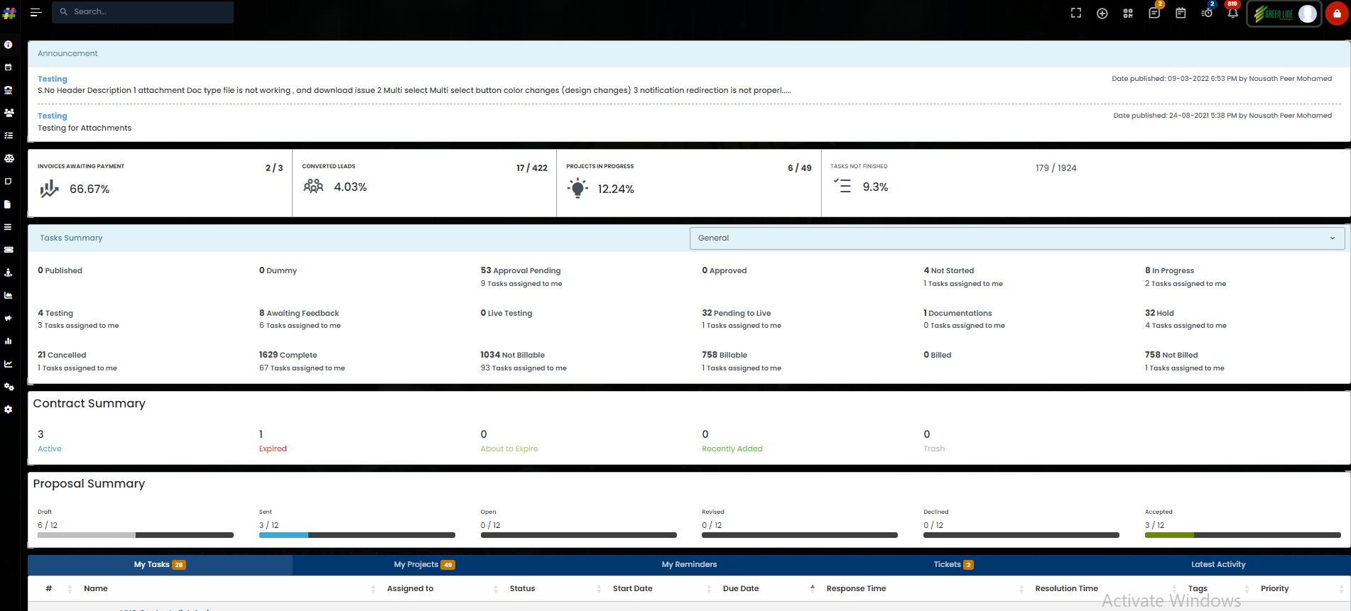 dovyo CRM screenshot: dovyo CRM web application